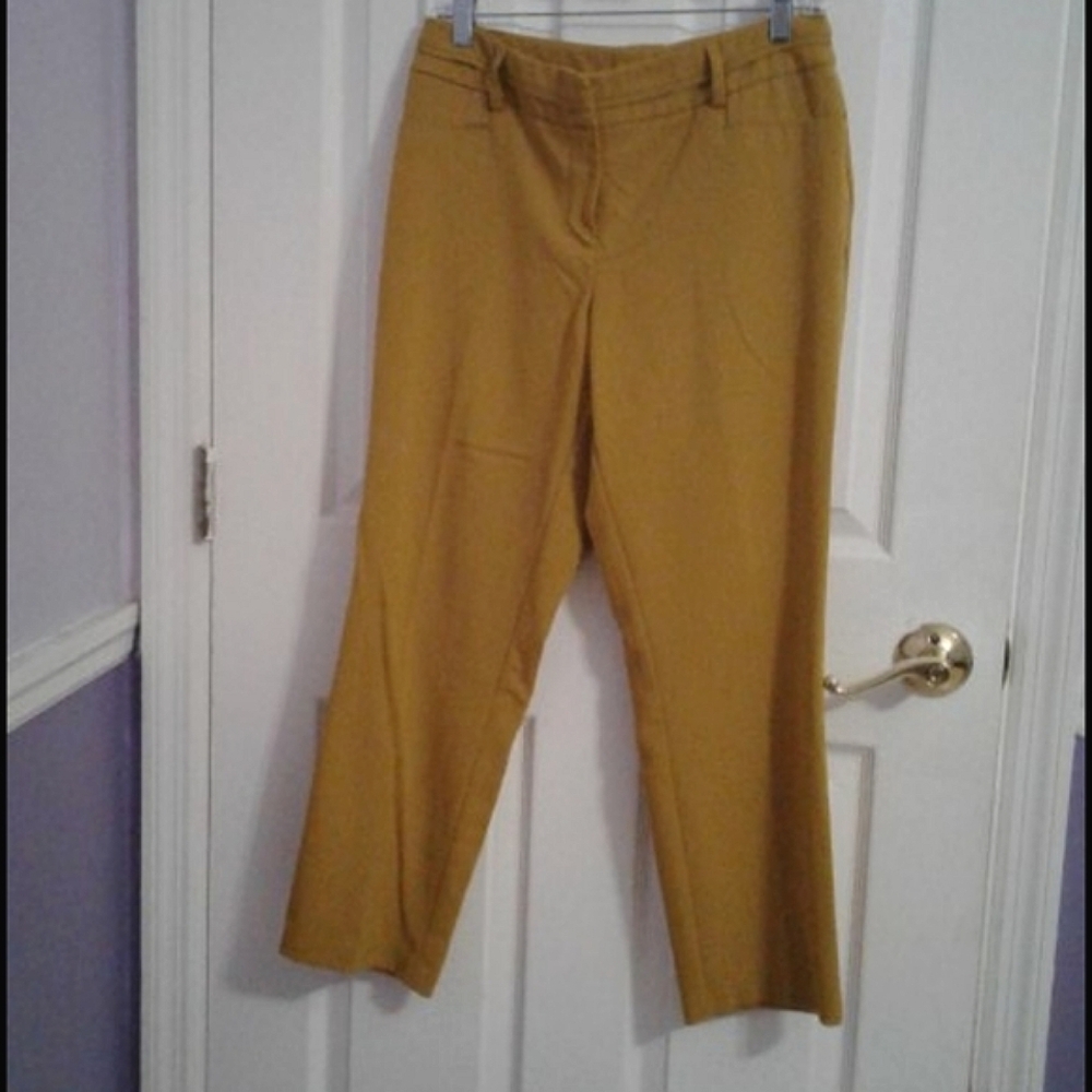 Sonoma Mustard/gold Straight Leg Office Career Dress Pants